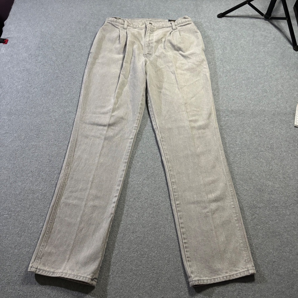 Vintage Panhandle Slim Pleated Denim Pants Men's 32x34 Gray Made in USA Western